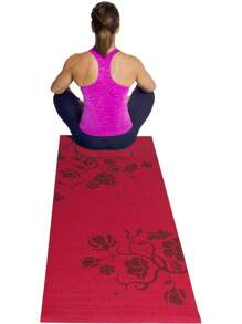 S Yoga Mat With Floral Pattern - 紅色 - 查看 8