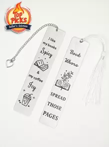 1pc/2PCS Steelness Bookmark Book Lover Gifts For Woman Man BFF Girlfriend Teens Students Friends Bookworm Readers Graduation Anniversary Gifts Back To School Gifts Back To School
