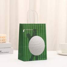 6/12/24pcs/Set Golf Sports Series Kraft Paper Printed Bags, Packaging Bags For Party Gift, Kraft Paper Bags
