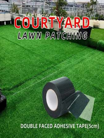  1 Roll Of Lawn Tape High Viscosity Artificial Turf Splicing Tape - Double-Sided Adhesive, Durable And Waterproof Artificial Turf Seam Tape - High Quality, Self-Adhesive, Wear-Resistant Plastic Repair Tape, Ensures A Firm Connection Of Green Carpet, Suitable For Outdoor Lawns, Playgrounds And Football Fields, Landscapes, Gardens, Etc.