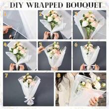 40 Sheets (20 Black+20 White)Of 58 * 58cm Flower Wrapping Paper With Magic Edge Korean Su Paper Waterproof Semi Transparent Rose Fresh Flower Shop Korean Style Paper Suitable For Packaging Paper For Confession, Wedding Anniversary, Graduation Season,Christmas Valentine Day