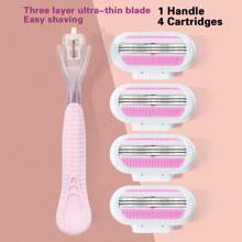 jifuli Lâmina de Barbear Manual de Segurança para Depilação Maiô Bikini Feminino, Cabeça de Barbeador Substituível com Lâmina de Aço Inoxidável de 3 Camadas