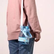 Miniso Cinnamoroll Water Bottle Cute Cartoon Portable Straw Cup With Strap Large Capacity Outdoor Sports Big Belly Cup Water Cup 1200ml/40.58oz - Blue - View 3