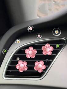 4pcs Car Air Outlet Decoration With Ice Transparent Small Flowers Car Air Conditioning Outlet Decoration - one-size - View 7