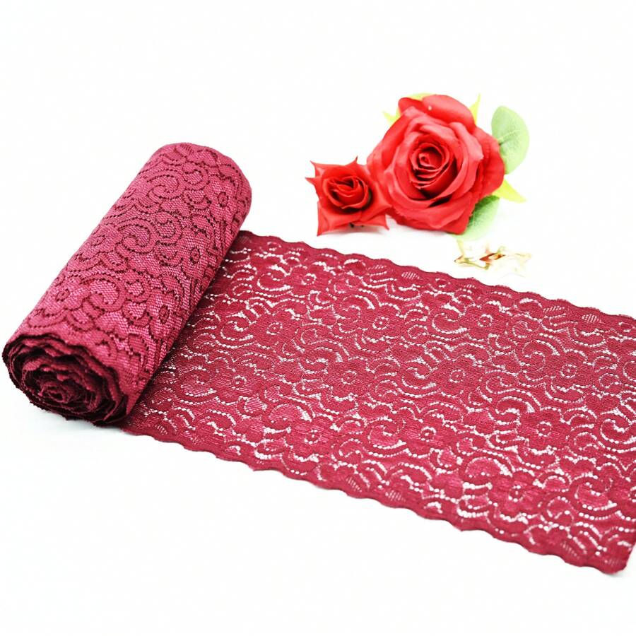 Cinta de 5 metros | Rollo de 100 metros de Encaje Elengante - 16.5 cm de Ancho - Modelo: BT002 - Disponible en Diversos Colores - Perfecto para Todos tus Proyectos Creativos