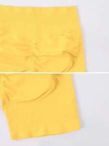 NcmRyu 女式无缝弹力高腰速干透气紧身短裤，适合跑步、健身和锻炼