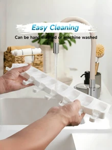 橡胶椭圆形冰淇淋模具，8 个隔间 DIY 冰棒制作器，用于自制冰淇淋和巧克力，经典造型，免费烘焙用具冰块托盘冰块冰块柔软冰块模具冰块模具 - 白 - 查看 7