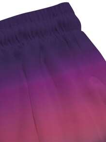 1pc Plus Size Men Gradient Color Swimming Trunks, Beach Shorts, Casual Sports Shorts, Summer Beach Shorts