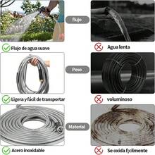 Manguera de Jardín de Acero Inoxidable Manguera de Agua Tubo de Agua 22.5M Con Pistola para Agua y Conector Multifuncional para Riego de Plantas Lavado de Coche Autos Mascotas Ducha de Perro - Plateado - Ver 6