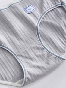 Calcinha 5 peças Fresca e Doce Estilo Fada Letras Estampadas Bonitas Macias E Macias Desenho Animado Animal Menina Cuecas Cor Sólida Calcinha Básica Confortável E Respirável Roupa Interior