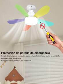 1 Piece Ceiling Fan With LED Light + Remote Control 42 Cm - Verschiedenfarbig - Übersicht 8