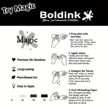 Boldink Non-Permanent Tattoo Technology, Angel Tattoo Sticker, Lasts 1-2 Weeks, Detailed Tattoo Design, No Gloss, Excellent Choice For Temporary Tattoo - Black - View 5