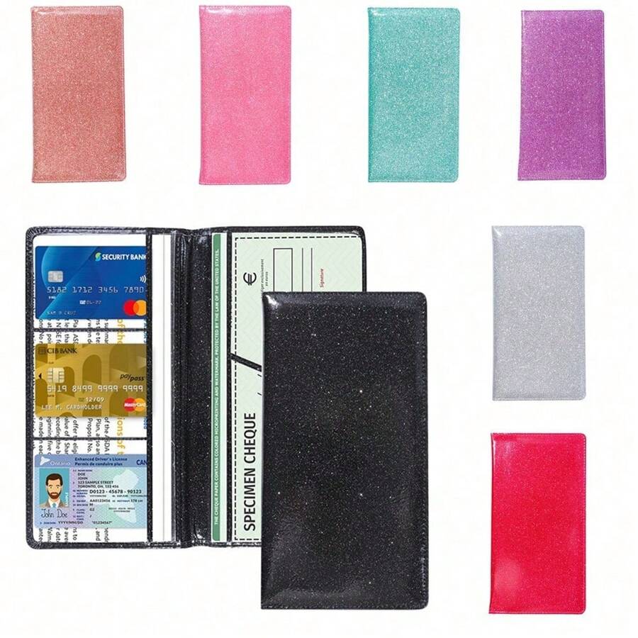 Car Insurance Data Document Protective Sleeve Clip,Car Business Card Storage Card Bag PU Leather Identity Driver's License Holder Card Holder Purse For Travel For Women For Men Wallet Mini Wallet Purse Wallet Card Wallet - Multicolor - View 1