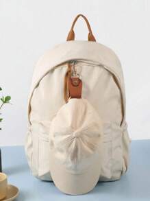 Clip para sombrero de viaje al aire libre Hebilla de pañuelo de PU Clip para transportar gorra de béisbol Clip para sombrero de viaje Clip para bolsa de sombrero trenzado para mochila, protege el sombrero de caerse, organizador de almacenamiento de mochila de viaje al aire libre (tres colores opcionales) Bolsa para la escuela Accesorios escolares Artículos escolares - Multicolor - Ver 3