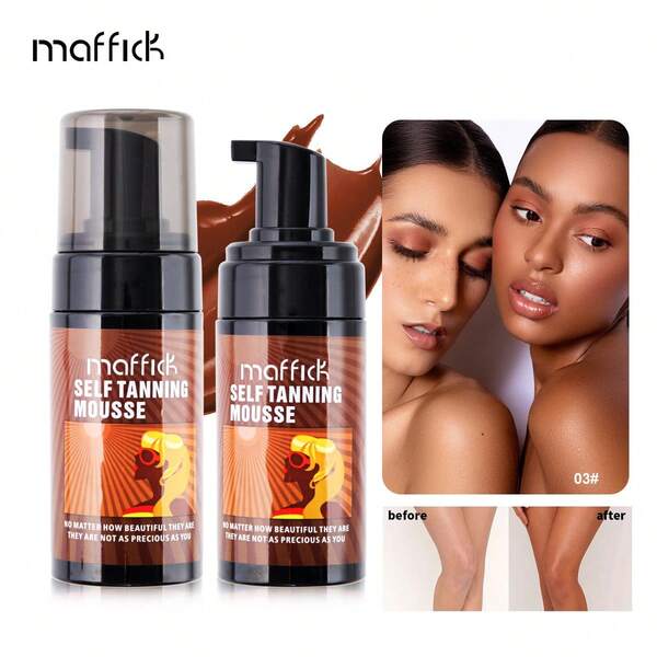 2-Pack Self-Tanning Mousse Long-Lasting Color, Natural Hydration, SPF-Infused Lotion Achieve A Healthy Glow Three Shades To Choose From Essential For Beach Trips