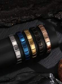 1pc Stainless Steel Simple & Fashionable Bracelet For Men, Jewelry Gift Suitable For Daily Wear - Bracelet - View 2