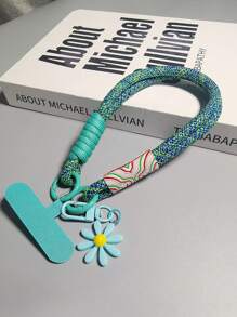 Polyamid Armband Handyband, mit gewebtem Riemen und Gänseblümchen Details - unisex Handyverlust-verhindernd, geeignet für Reisen und Outdoor-Nutzung, Geschenke für Mutter, Familie, Freunde, Geburtstag, Feiertage, Handycharm, Handykette