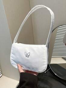 1个时尚蝴蝶装饰单肩包，简约大号儿童手提包，零钱包，多功能轻便便携拉链日常收纳包，旅行，购物，儿童户外活动，生日，节日礼物送给女儿，纯色尼龙休闲包，钥匙扣，儿童女孩旅行配件 - 彩色 - 查看 8