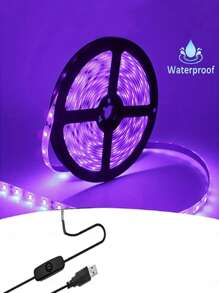 LED UV Black Light Strip Purple LED Light Strip USB Interface With Switch UV LED Non Waterproof Black Light Suitable For Fluorescent Dance And UV Body Coating