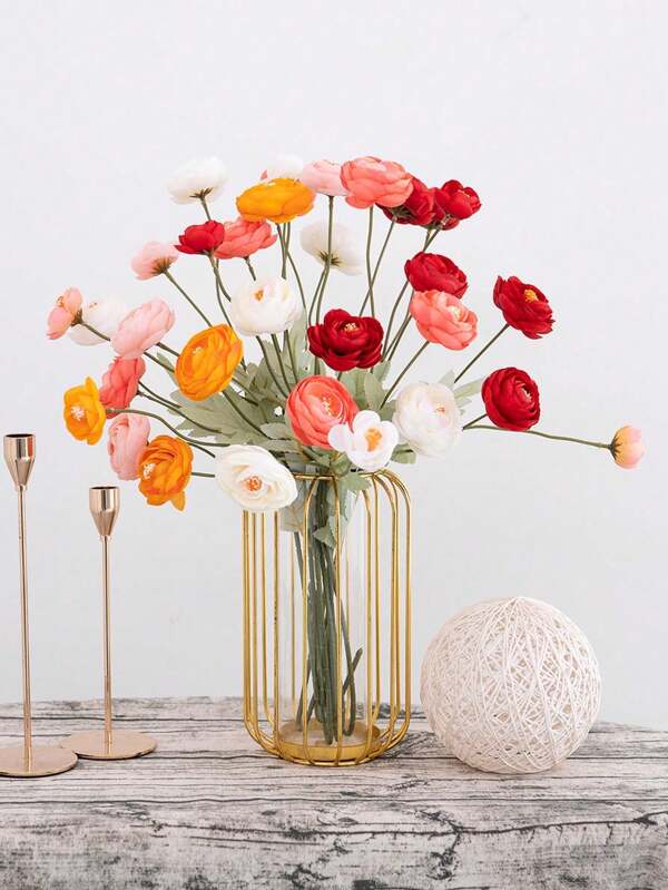 1 pieza/2 piezas/5 piezas Rosas artificiales tipo peonía, de 58cm de largo, decoradas con 4 cabezas de flor, pequeñas rosas secas, estilo bohemio y de granja para decoración del hogar, flores artificiales de plástico, plantas artificiales verdes adecuadas para fiestas festivas, arreglos florales en jarrones DIY, jardines al aire libre, decoración de bodas | Regalos de Acción de Gracias, Halloween | No se desvanecen fácilmente | Estilo minimalista moderno