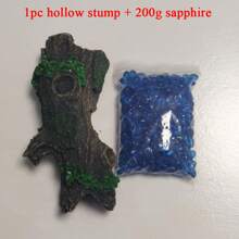 Resin Hollow Tree Stump Cave Ornament For Fish Tank, Reptile Hideaway Habitat Decor, Aquatic Animal Shelter Accessory