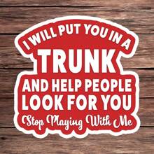 1 件有趣的黑色幽默后备箱贴纸、野蛮汽车乙烯基贴花、讽刺保险杠贴纸、搞笑前卫引语防水贴纸、送给朋友的恶作剧礼物、卑鄙的幽默汽车后备箱贴纸、攻击性笔记本电脑水瓶贴花、成人笑话贴纸，适用于汽车窗户和办公桌