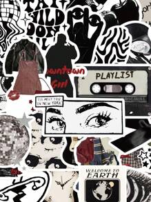 100 张 Y2K 风格涂鸦贴纸，适用于笔记本电脑、剪贴簿、吉他、头盔等。 - 彩色 - 查看 1