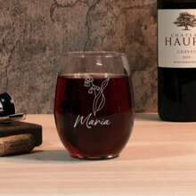 1 个 550ml/18.7oz 定制诞生花酒杯，定制文字和图案，无柄酒杯，蛋形酒杯，个性化酒杯，母亲节诞生花酒杯，送给妈妈的礼物 - 适用于母亲节、生日、圣诞节、情人节和各种节日 - 多色 - 查看 6