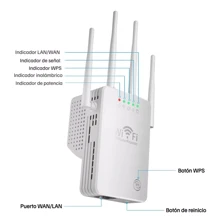 Amplificador de señal WiFi para el hogar, extensor de alcance WiFi mejorado, repetidor Wifi Amplificador Señal 300mbps,con 4 antenas externas de alta potencia, Gran cobertura, con WPS - Tipo de Enchufe A USA (110-127V) - Ver 4