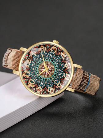 1pc Set Women's Elegant Fashion Personalized Digital Dial Quartz Wrist Watch, Stylish