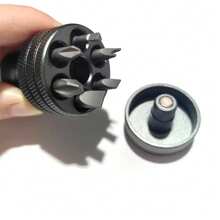 7-In-1 Aluminum Alloy Screwdriver Set, Multi-Functional Industrial Grade Hard Screwbits - Silver - View 4