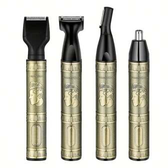 4-In-1 Rechargeable Men Electric Nose Hair, Beard, Mustache & Eyebrow Trimmer, Painless Trimming For Women Sideburns, Eyebrows, Mustache, Grooming Tool, Father's Day Gift
