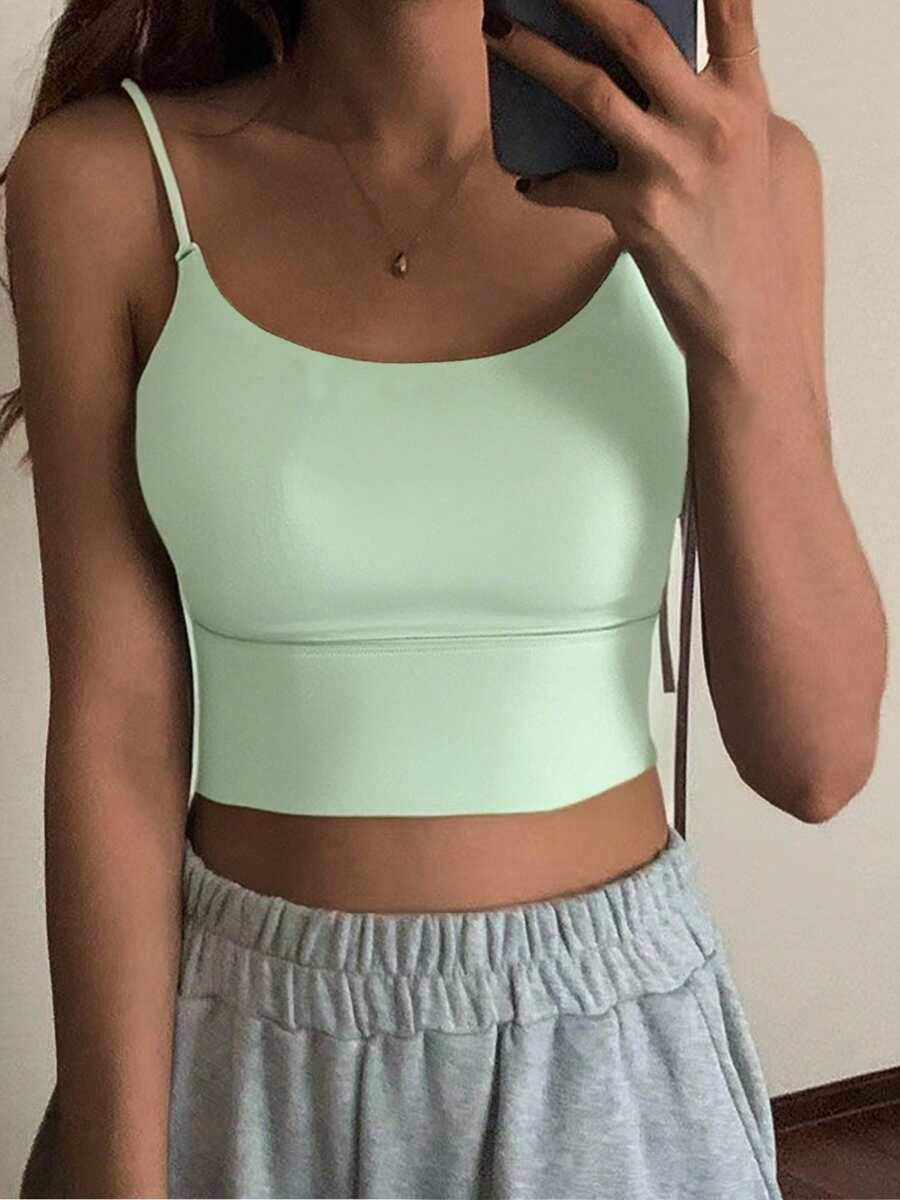 Women's Summer Fashion Backless Sexy Halter Underwear, Thin With Chest Pad Integrated, Ice Silk Solid Color Vest