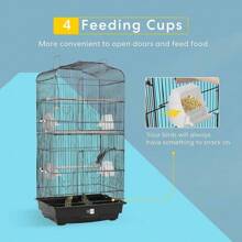 59 Inch Bird Cage With Play Top And Rolling Stand For Parrots Conures Lovebird Cockatiel Parakeets