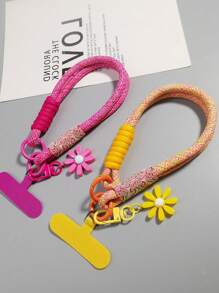 Polyamid Armband Handyband, mit gewebtem Riemen und Gänseblümchen Details - unisex Handyverlust-verhindernd, geeignet für Reisen und Outdoor-Nutzung, Geschenke für Mutter, Familie, Freunde, Geburtstag, Feiertage, Handycharm, Handykette