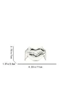 1pc Mini Metallic Lip Shaped Coin Purse, Quirky Acrylic Earphone Case, Japanese Style Box Bag, Korean Lipstick Pouch, Glittery Shoulder Chain Crossbody Bag, Suitable For Party, Dinner, Wedding, Club And Casual Outing, Perfect Birthday Gift For Her