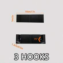 1PC Heavy-Duty Foldable Black Aluminum Hook Rack-3/4/5/6/7/8 Hooks Options,Wide & Thick Hooks For Heavy Loads,75° Upward Tilt Design Prevents Clothes And Items From Slipping,Multi-Scene Hook Rack: Bathroom (Towels/Clothes) | Entryway (Keys/Sundries) | Door Back (Clothes Hanger) | Bedroom (Storage Rack) | Kitchen (Rags/Utensils),2 Installation Methods: Drill-Free With Adhesive, Or Drilling With Screws - Black - View 17