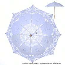 Lace Parasol Umbrella Vintage Wedding Bridal Lace Umbrella Craft White Lace Decorative Umbrella Photography Scene Prop - trắng - Xem 7