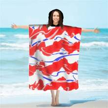 1 halat de baie de schimb, poncho de surf absorbant de apă, halat de baie cu glugă cu uscare rapidă, subțire, ușor, rezistent la vânt și UV, moale și cald, potrivit pentru înot, duș, scufundări, surfing pe plajă, călătorii de vară, vacanță, decor baie, articole esențiale pentru plajă