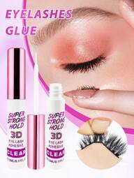 1PC 5ml Clear Eyelash Glue, Waterproof Super Strong Hold False Eyelash Adhesive, Brush On Lash Glue For False Eyelashes, Quick Drying And Long Lasting Lash Glue