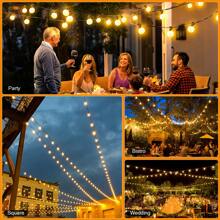 GerTong Solar Light Bulb String 15M 20+1 Light/20M 26+2 Light/30M 38+2 Light, RF Remote Control, Suitable For Outdoor Courtyards, Gatherings And Picnics Waterproof LED Garden Lights Weatherproof Solar Powered Outside Light For Gazebo Pergola Patio