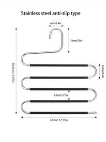 2pcs Non-Slip Stainless Steel S-Shaped Clothes Hanger For Space-Saving Wardrobe Organization, Perfect For Storing Pants, Jeans, And Scarves, Multifunctional Storage Rack Ideal For Holiday Decoration, Autumn Home Decor, And Christmas Festivities, Enhance Your Bedroom And Living Space With Stylish And Practical Solutions For New Year And Valentine's Day Celebrations