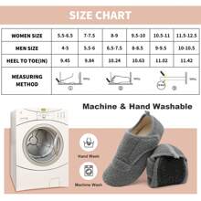 成人舒适防滑家居拖鞋 - 超柔软毛绒面料，橡胶鞋底，宽楦设计，轻便保暖，室内外两用，适合脚型较大的成年女性 - 灰色 - 查看 6