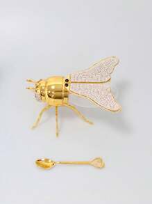 1 套全新镶有水钻的闪亮蜜蜂形奶油罐和小宠物动物风格糖罐，实用装饰品，适用于各种场景、厨房、圣诞礼物 - S - 查看 1