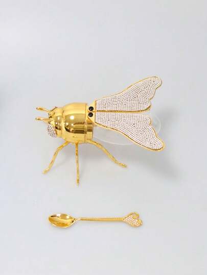 1 set Barattolo da crema e zuccheriera a forma di piccolo animale domestico in stile con cristalli strass, decorazione pratica adatta a varie occasioni, cucina, regalo di Natale