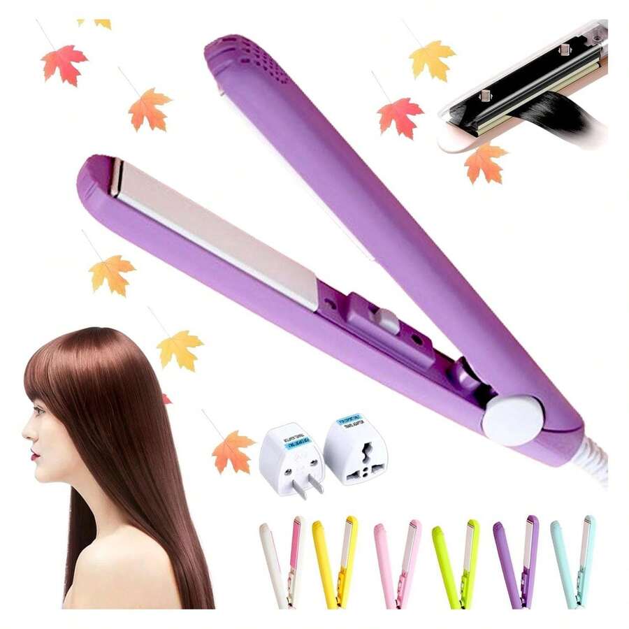 Chic Mini Ceramic Curling Iron, Curlchic Mini Ceramic Curling Iron, Portrait Mini Dual Purpose Curling Iron, Ceramic Mini Hair Curler For Short Hair, Portable Mini Curling Iron Travel Purple