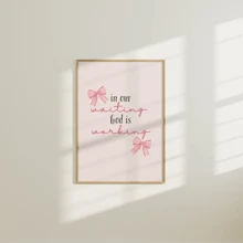 1 件时尚基督教美学印刷材料粉色蝴蝶结艺术墙艺术女孩粉色芭蕾舞写作海报礼物宿舍海报公寓装饰