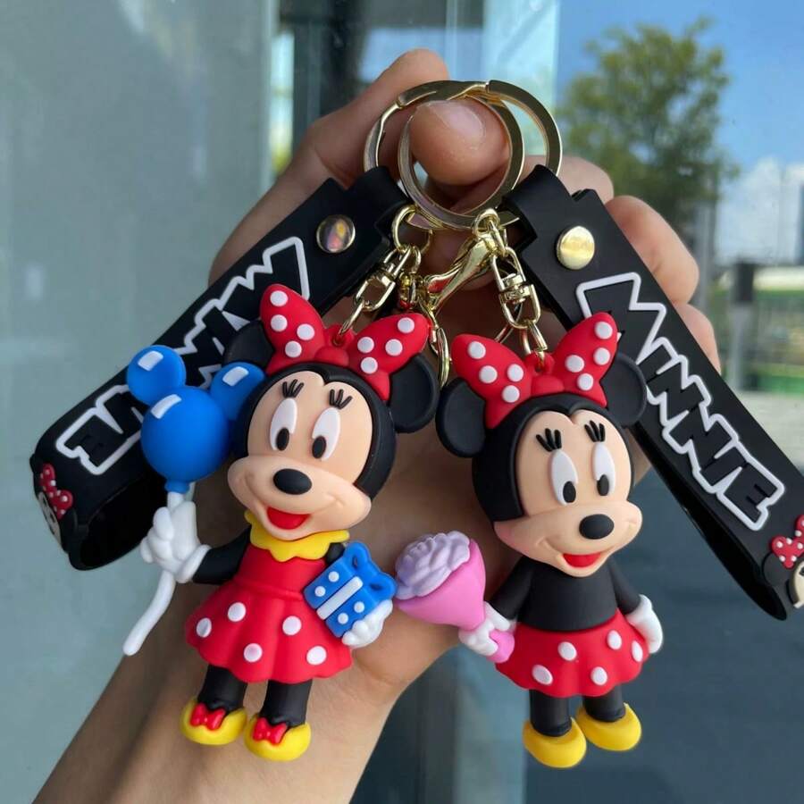 1 pieza Lindo llavero del personaje de Disney Mickey o Minnie, accesorio de bolso, regalo pequeño y delicado