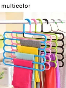 5 Pcs Multi-Color Five-Layer Plastic Thickened Clothes Rack, Storage Hanging Rack Non-Slip Multi-Layer Balcony Drying Rack, Multifunctional Five-Layer Pants Rack - Nhiều màu - Xem 3