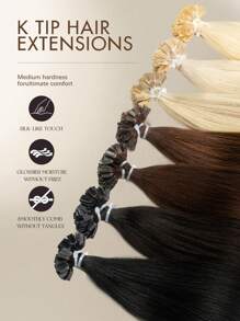 50pcs K-Type & V-Type Keratin Hair Extensions, Real Human Hair Extensions, 14-22 Inches Straight Hair, K-Type Keratin Hair Wefts, Invisible V-Type Hair Extensions - Multicolor - View 6
